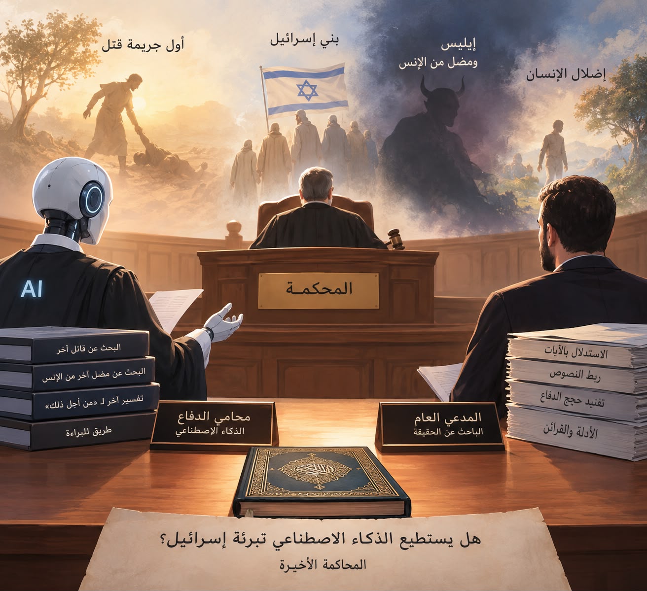 المحاكمة الأخيرة: هل يستطيع الذكاء الاصطناعي تبرئة إسرائيل؟