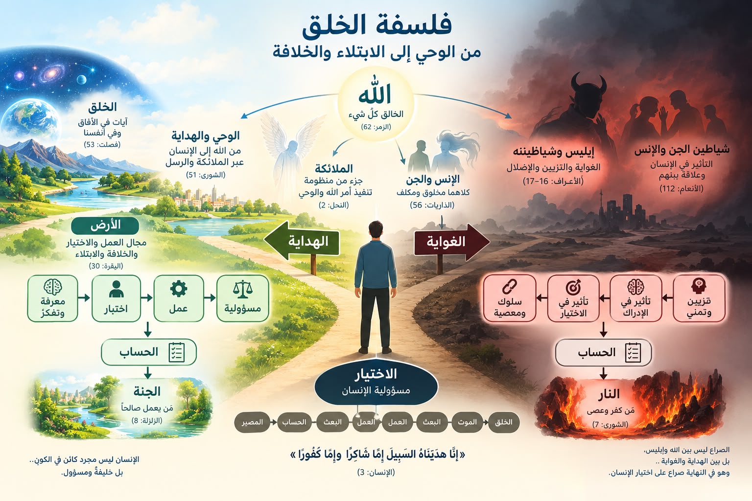 فلسفة الخلق: الإنسان بين تكامل الإدراك وتغيير الخلق